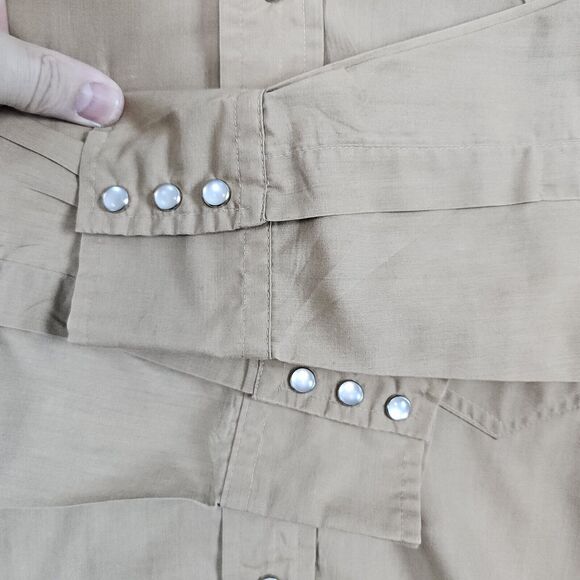 Kennington of California Men's Shirt Brown Western/Cowboy Pearl Snap Long Sleeve - Picture 4 of 11